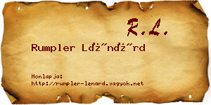 Rumpler Lénárd névjegykártya
